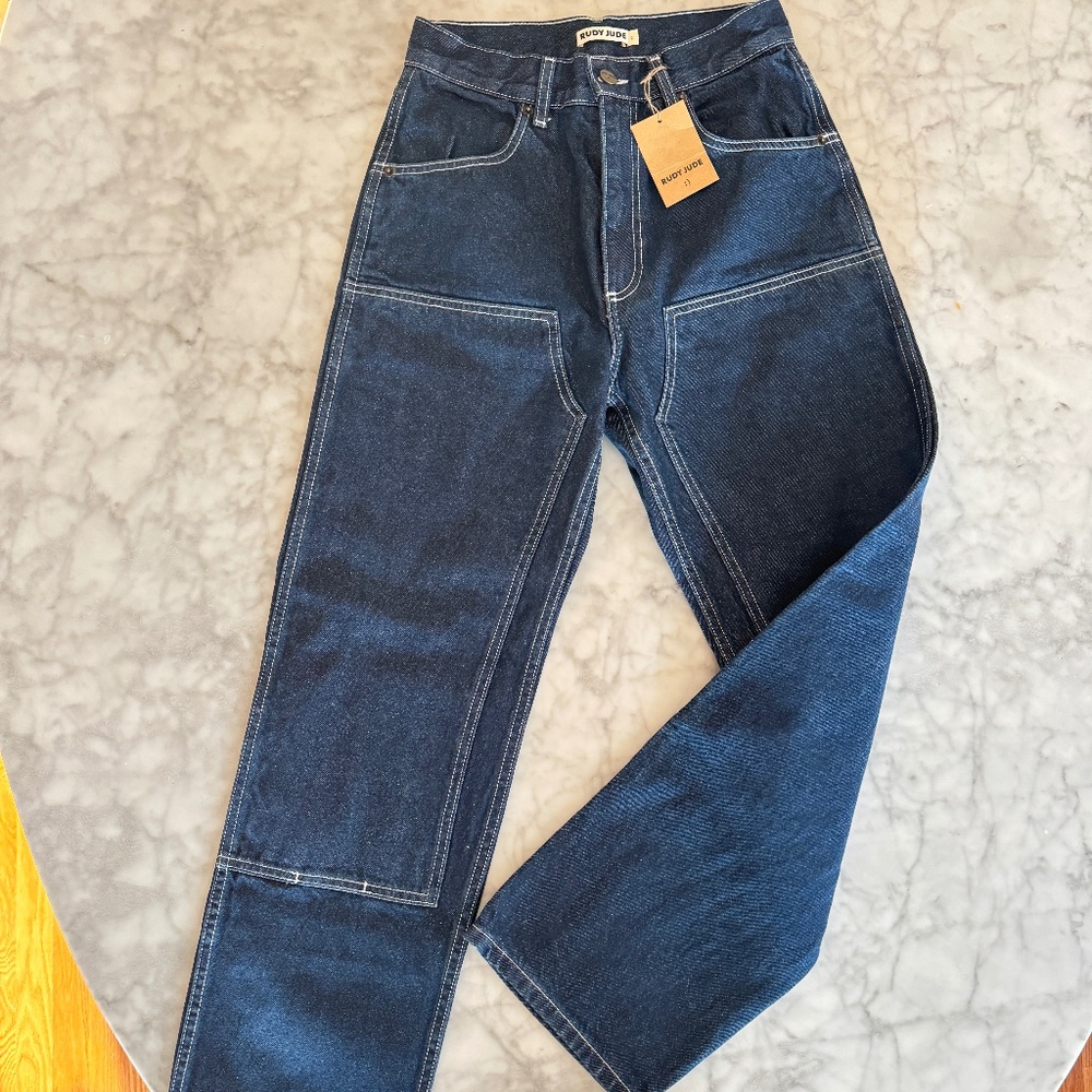 RUDY JUDE Adult Utility Jeans / Indigo / Size 2, Custom Inseam 28